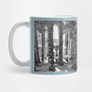 Hammock in the palm trees. Mug